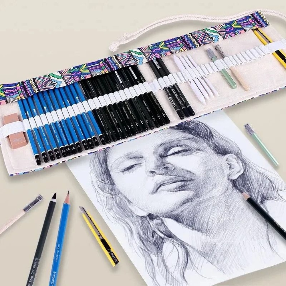 Canvas Roll Up Pencil Case 12 Slot Organizer For School And Art Supplies 27