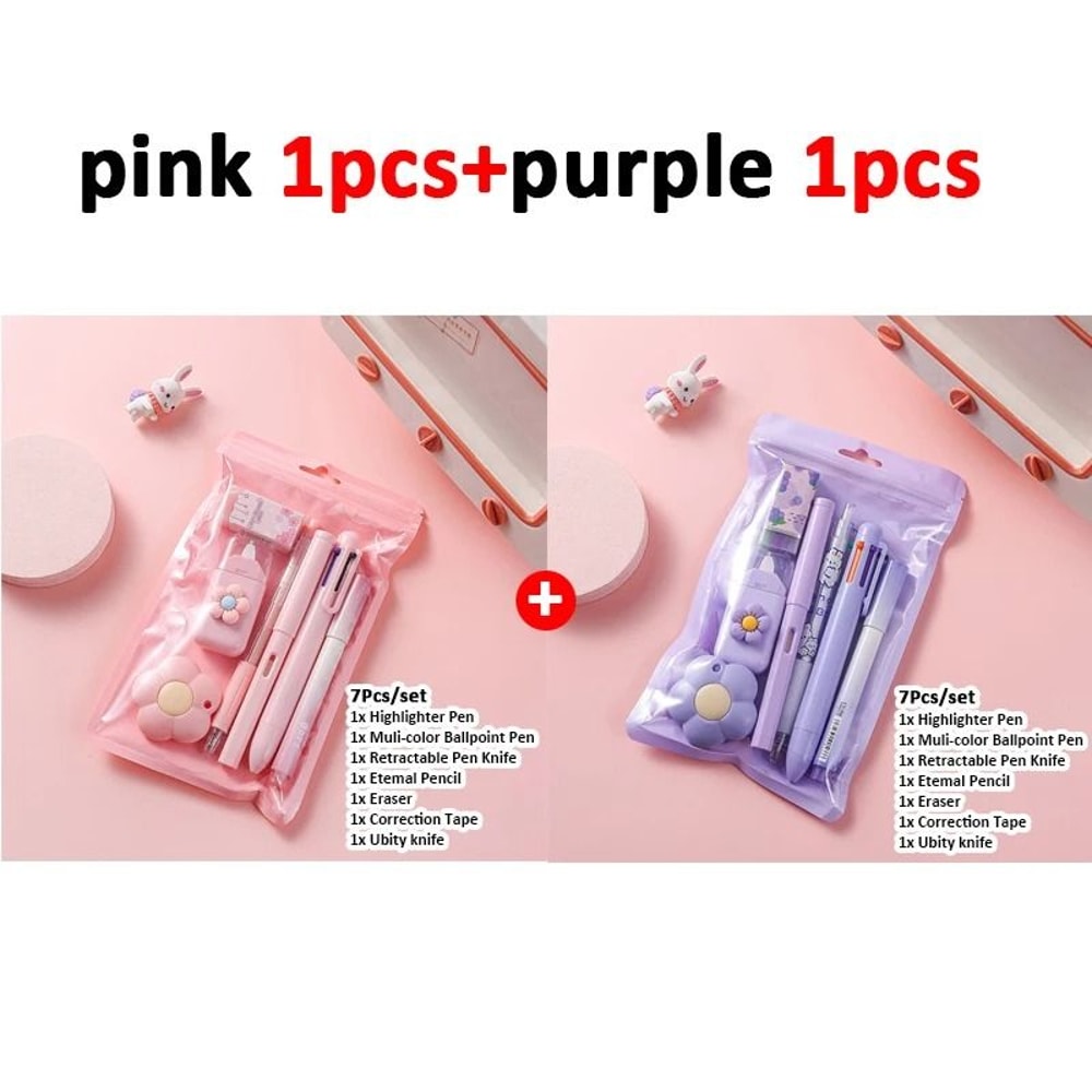 7 In 1 School Stationery Set Complete Student Supplies Gift Kit 15
