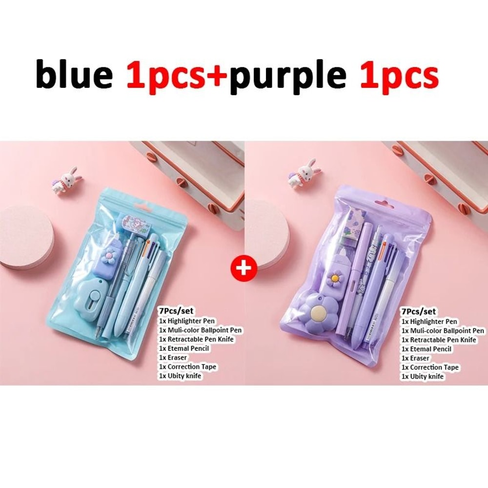 7 In 1 School Stationery Set Complete Student Supplies Gift Kit 11