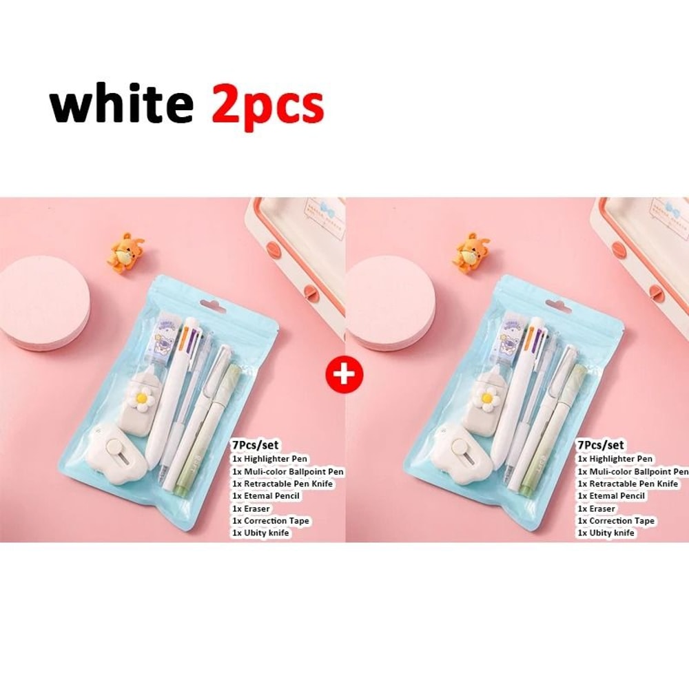 7 In 1 School Stationery Set Complete Student Supplies Gift Kit 6