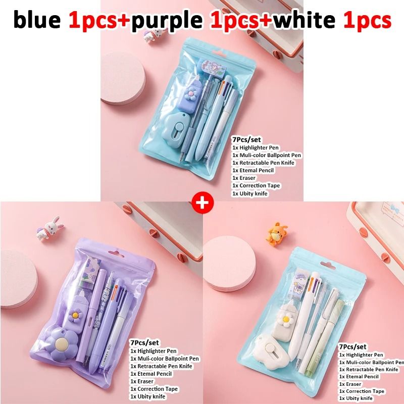 7 In 1 School Stationery Set Complete Student Supplies Gift Kit 23