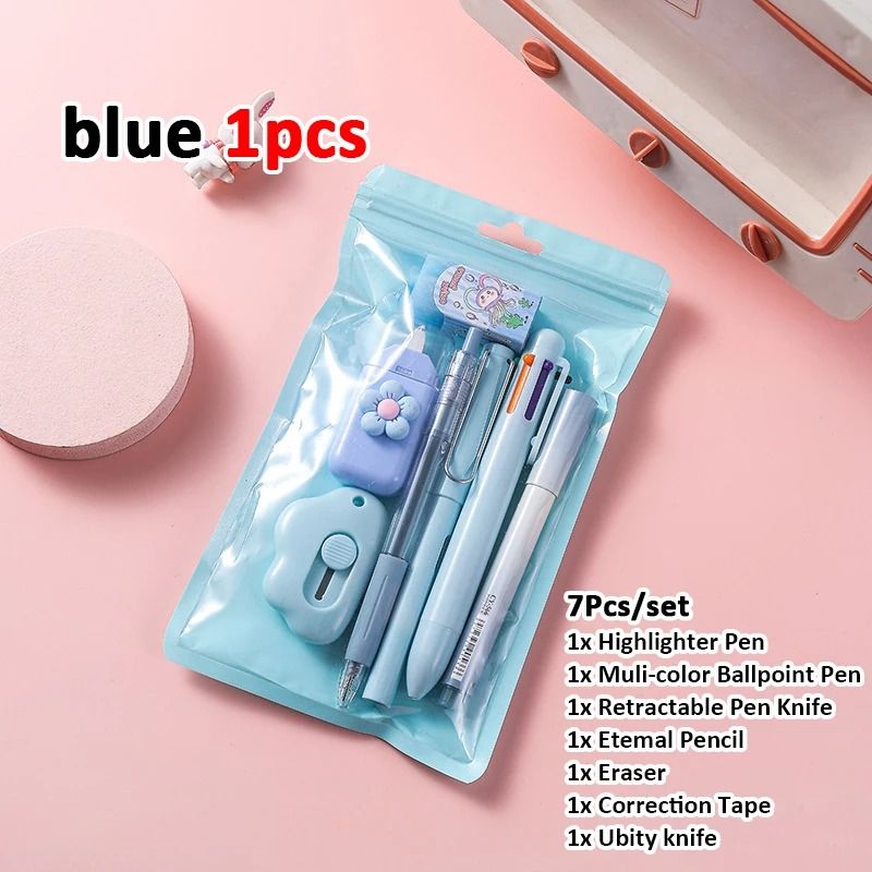 7 In 1 School Stationery Set Complete Student Supplies Gift Kit 5