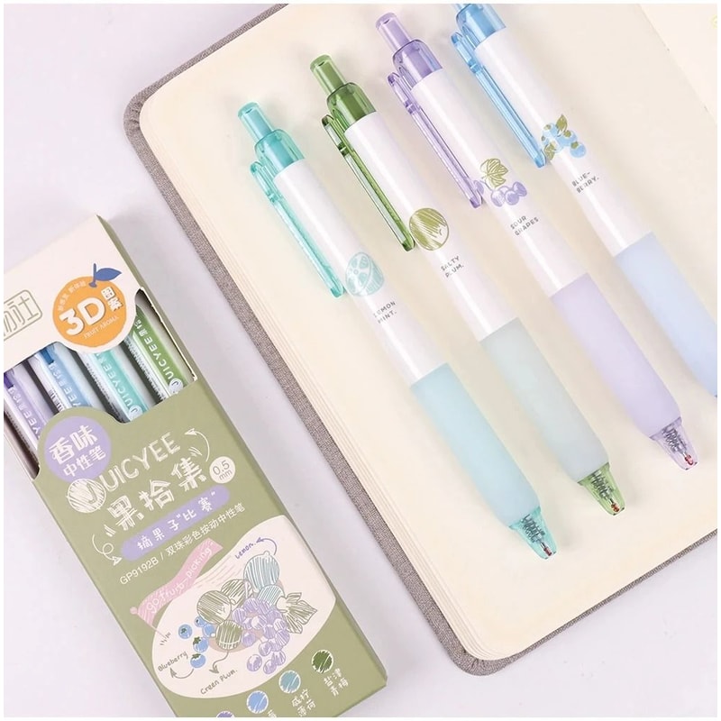 Fruit Scented Colored Gel Pens 05mm Smooth Writing Cute School Art Pens 3