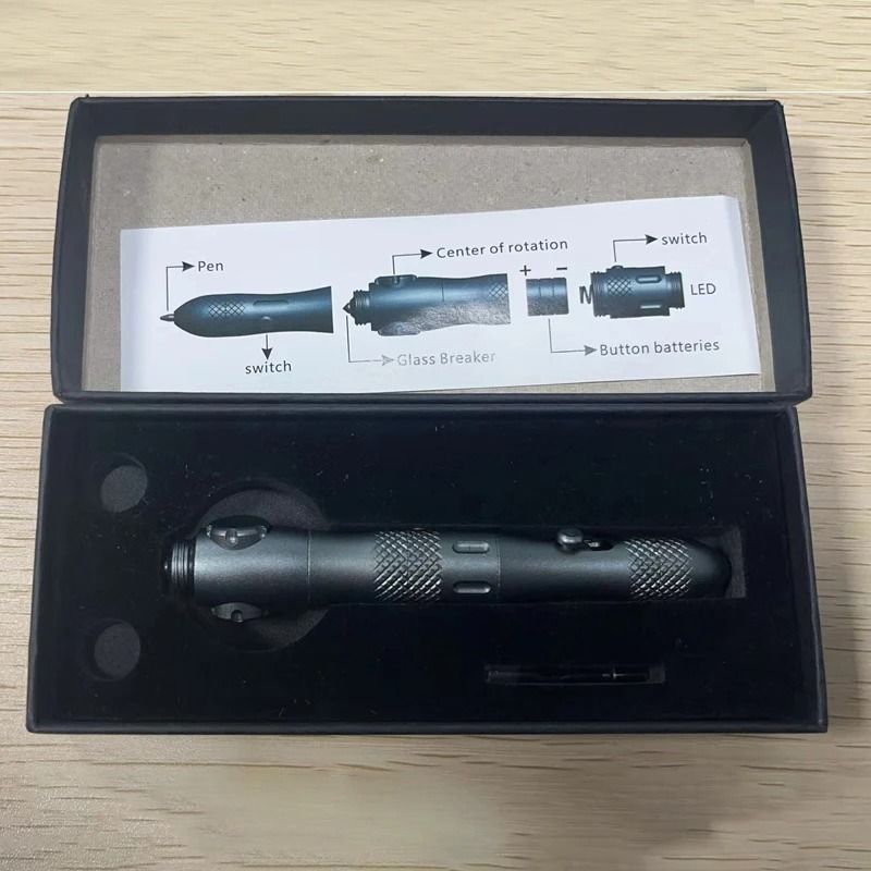 Multifunction Tactical Pen With Spinner Stress Relief And LED Light 9