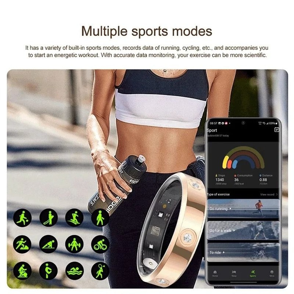 Slim Smart Ring Health Monitor With Heart Rate Sleep Tracking Waterproof Design 8