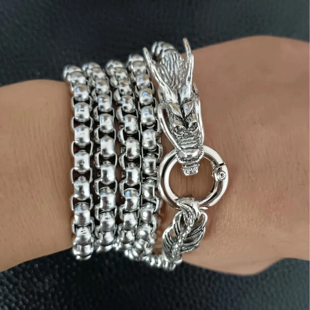 Dragon Chain Stainless Steel Bracelet Hip Hop Unisex Fashion Accessory 6