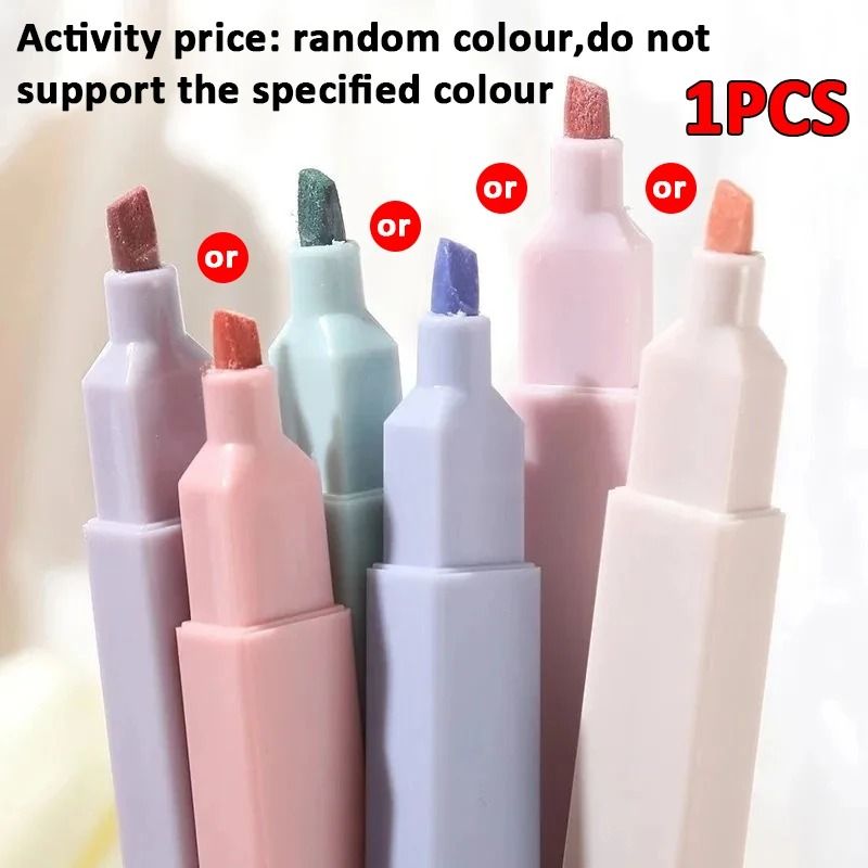 Pastel Highlighter Set Kawaii Stationery Markers Soft Color Study Pens 6 Pack 1