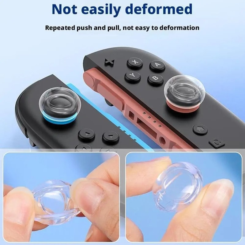 Switch Thumb Grip Caps Transparent Silicone Joystick Protective Covers 5