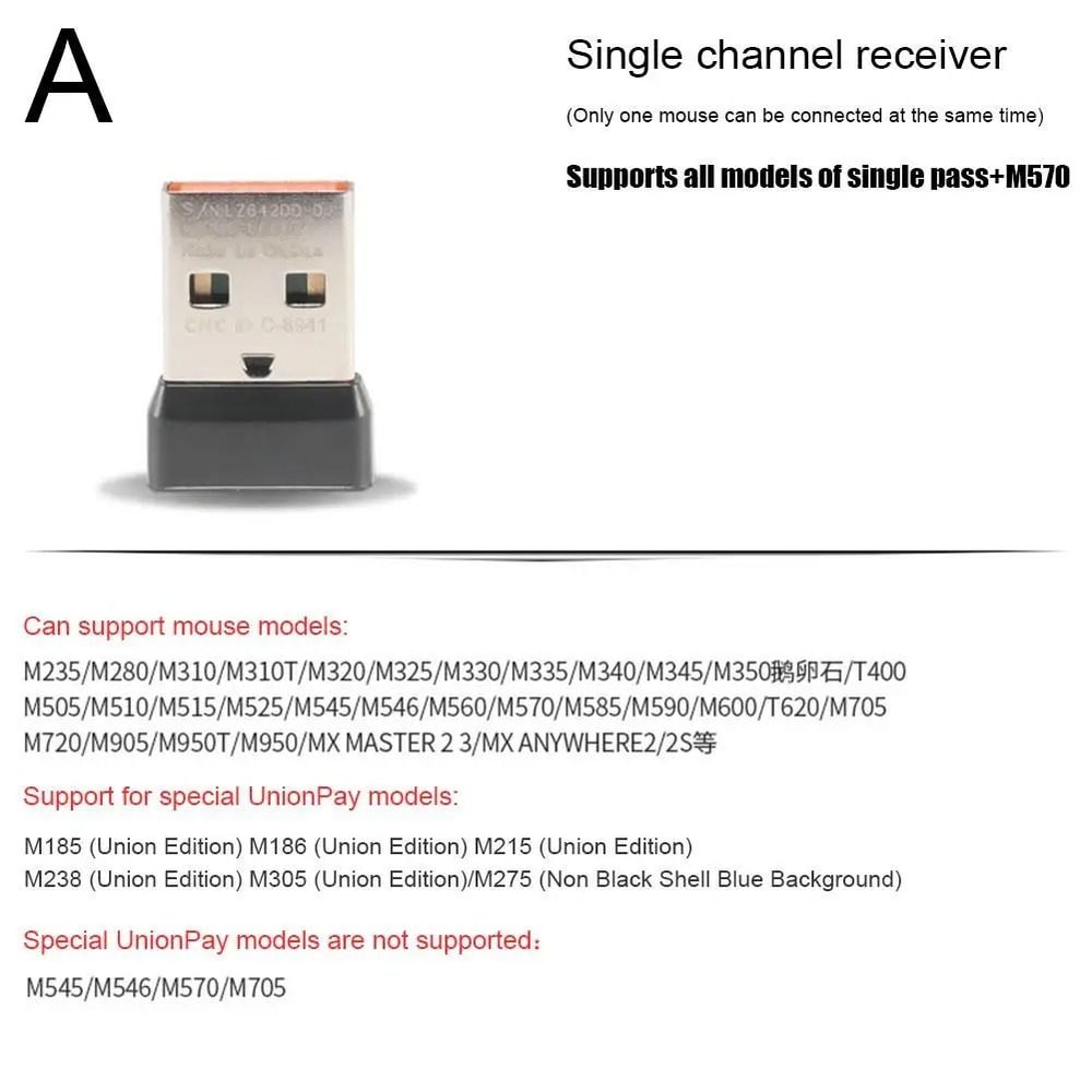 USB Unifying Receiver Wireless Mouse Keyboard Dongle Multi Device Adapter 1