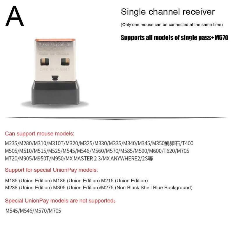 USB Unifying Receiver Wireless Mouse Keyboard Dongle Multi Device Adapter 1