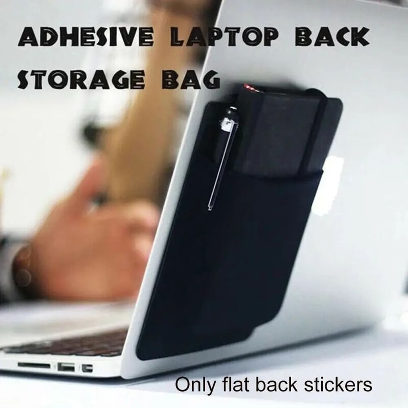 Adhesive Laptop Pocket Storage Pouch Stick On Sleeve Organizer For Accessories 5