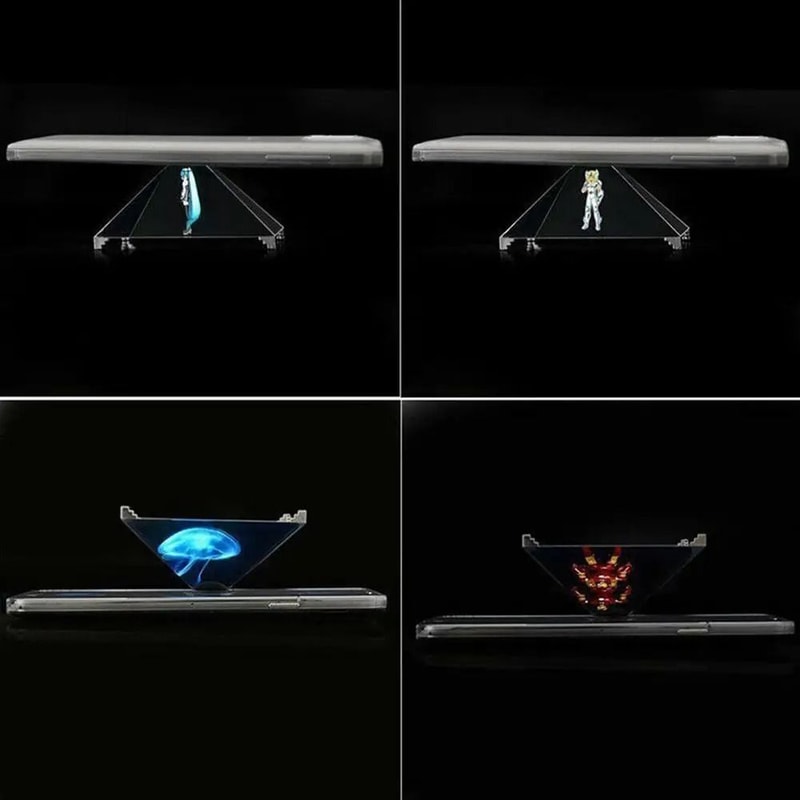 3D Hologram Phone Projector Pyramid Display Stand For Smartphones 2