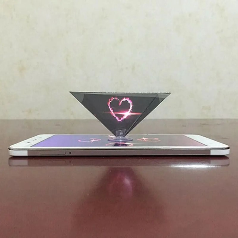 3D Hologram Phone Projector Pyramid Display Stand For Smartphones 4