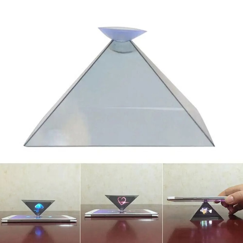 3D Hologram Phone Projector Pyramid Display Stand For Smartphones 5