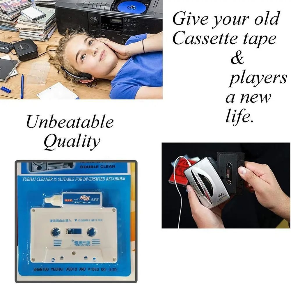 Cassette Tape Head Cleaner Car Audio Cleaning Cassette For Tape Players 1