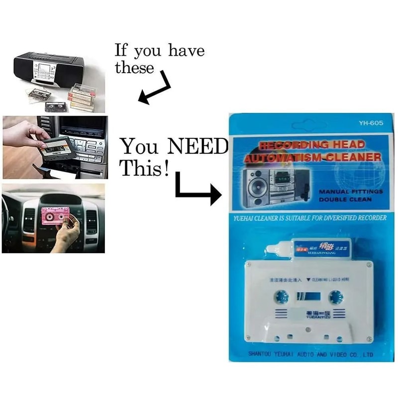 Cassette Tape Head Cleaner Car Audio Cleaning Cassette For Tape Players 3