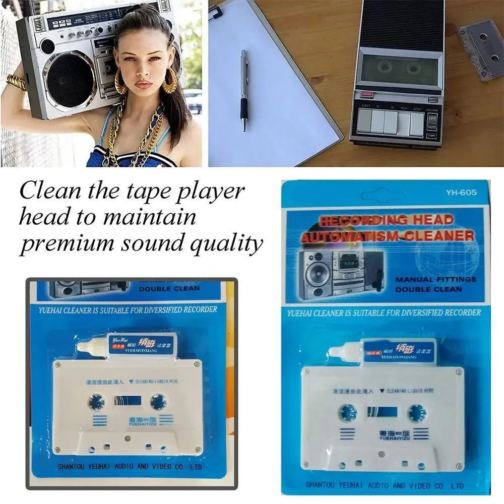 Cassette Tape Head Cleaner Car Audio Cleaning Cassette For Tape Players 4