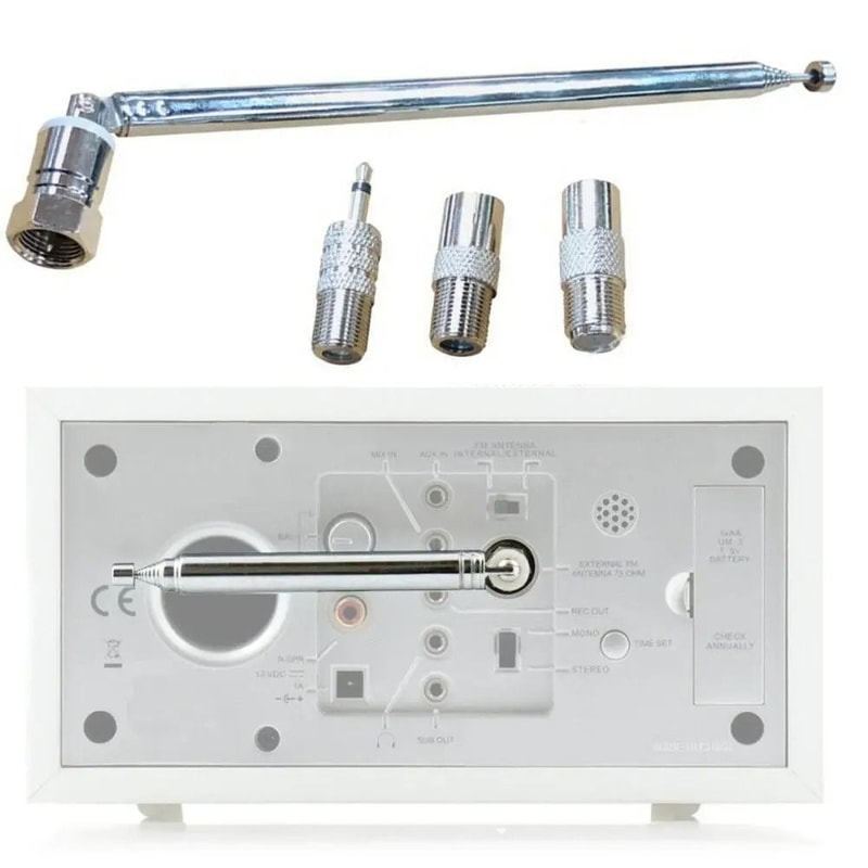Telescopic FM DAB Antenna 35mm Radio Aerial With Adapter Set 0