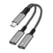 USB C Splitter Adapter Dual Type C Audio And Charging 60W PD 6