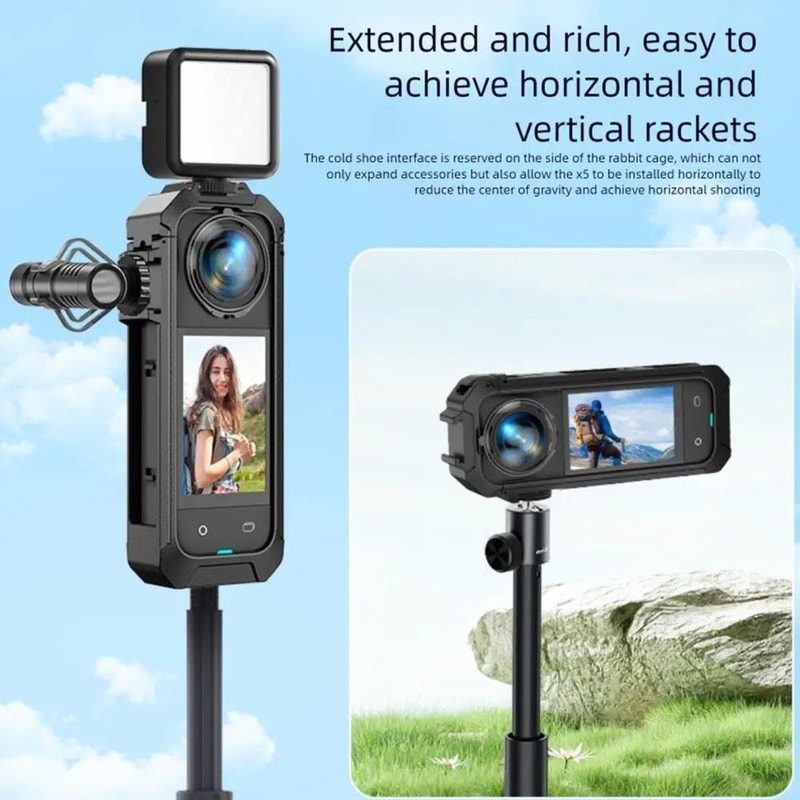 Insta360 X5 Protective Cage Magnetic Mount Shockproof Frame Case 5