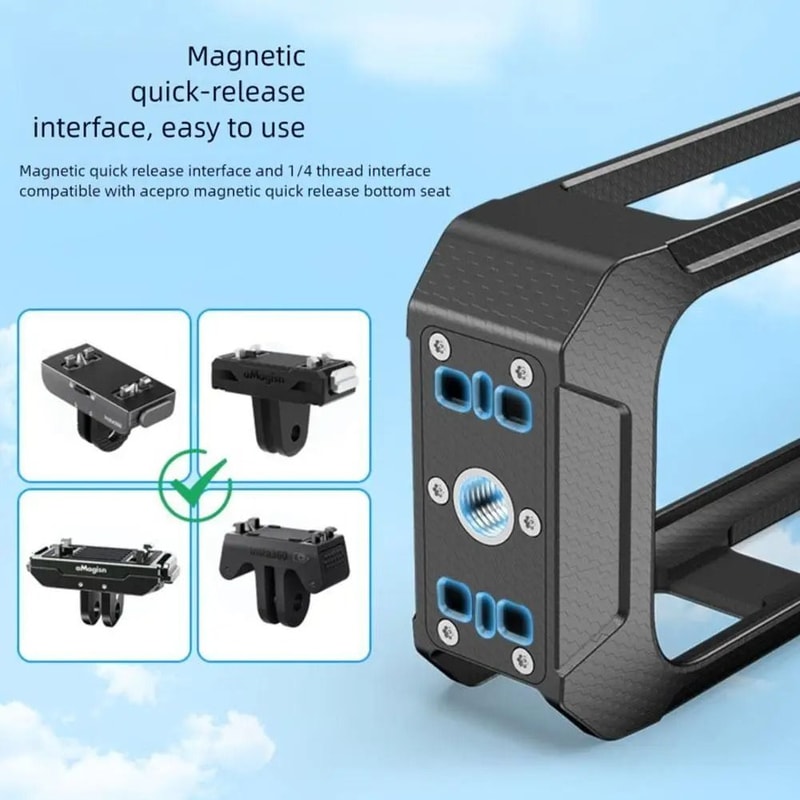 Insta360 X5 Protective Cage Magnetic Mount Shockproof Frame Case 6