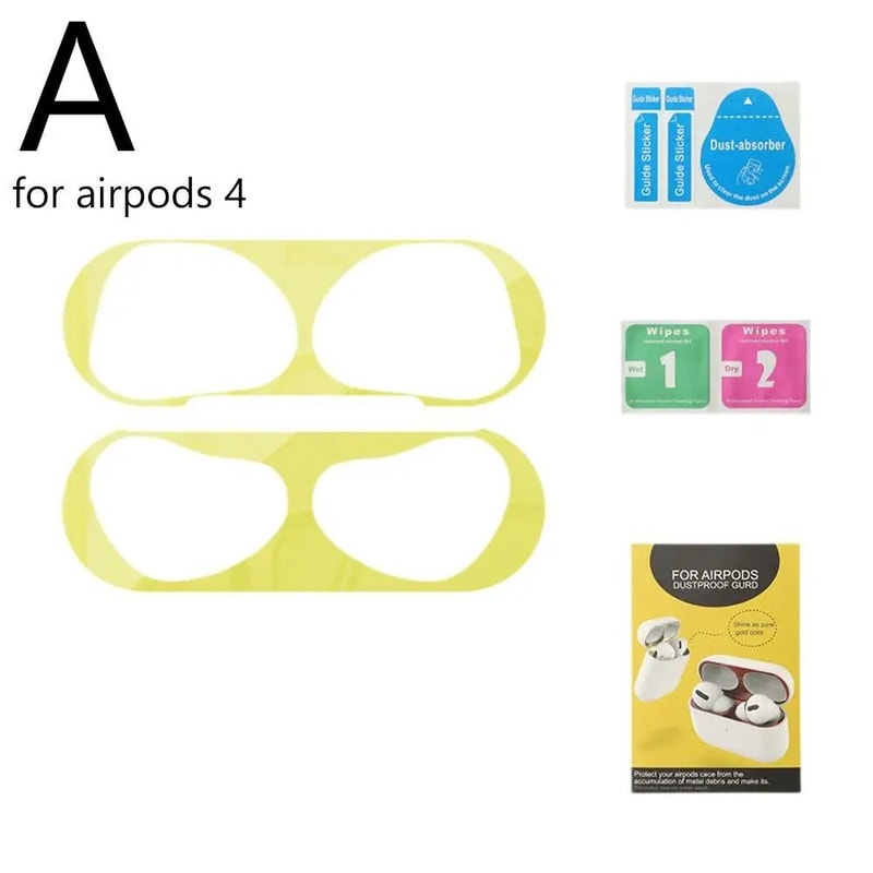 AirPods 4 Metal Mesh Dust Proof Stickers Earbud Grill Protector Set 1