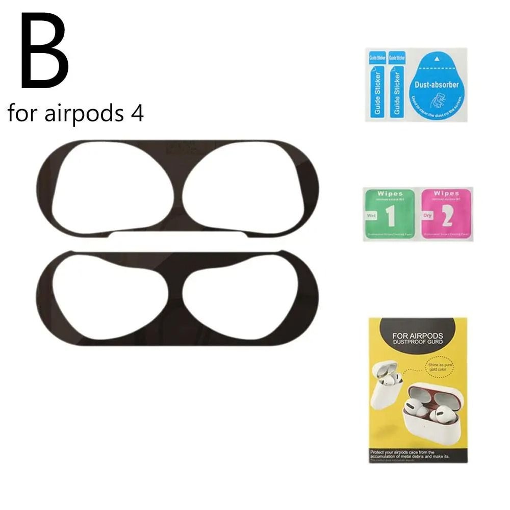 AirPods 4 Metal Mesh Dust Proof Stickers Earbud Grill Protector Set 2