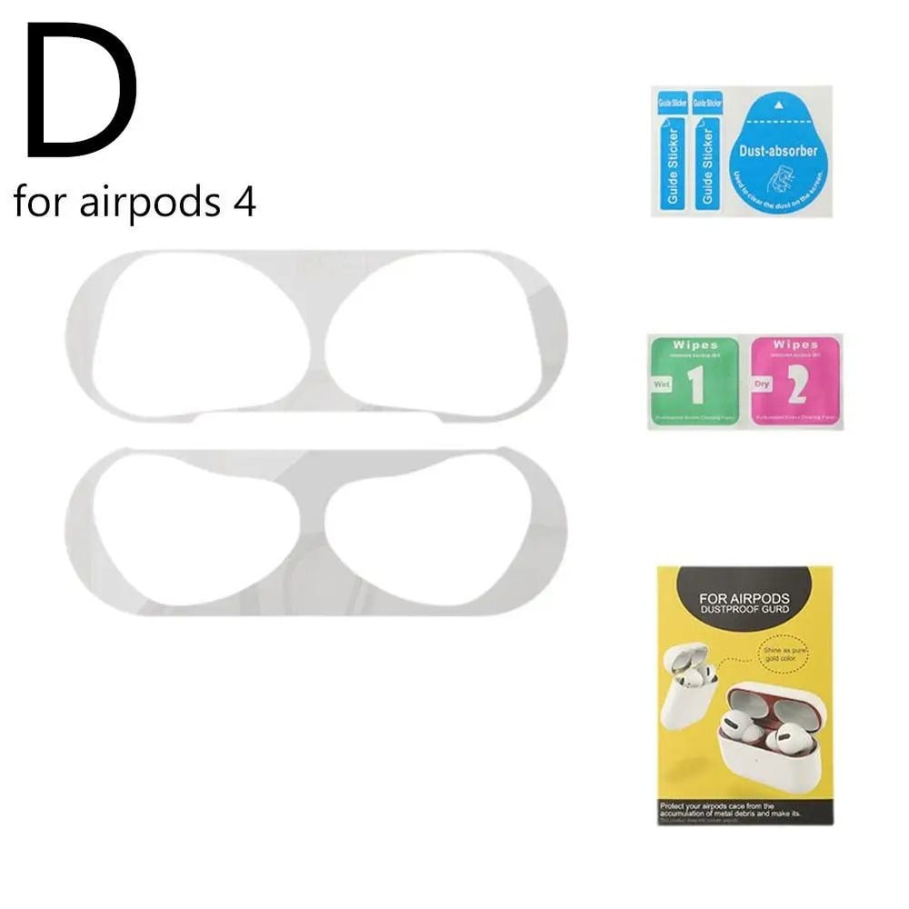 AirPods 4 Metal Mesh Dust Proof Stickers Earbud Grill Protector Set 4