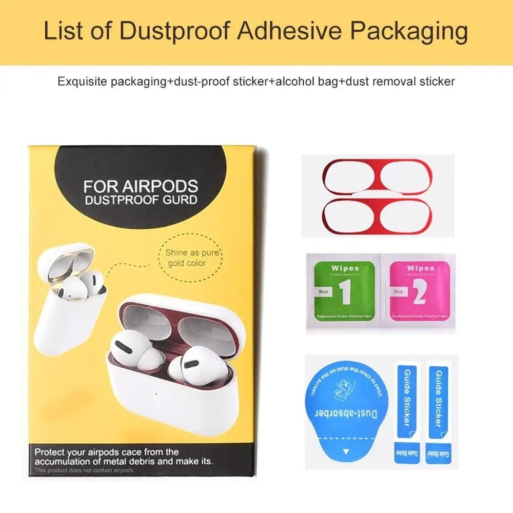 AirPods 4 Metal Mesh Dust Proof Stickers Earbud Grill Protector Set 9