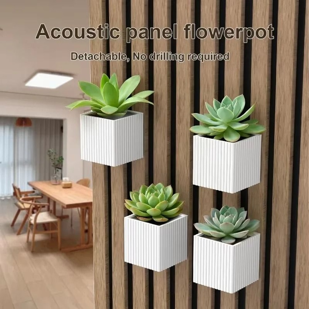 Square Acoustic Panel Shelf Soundproof Panel Rack Wall Plant Display 2