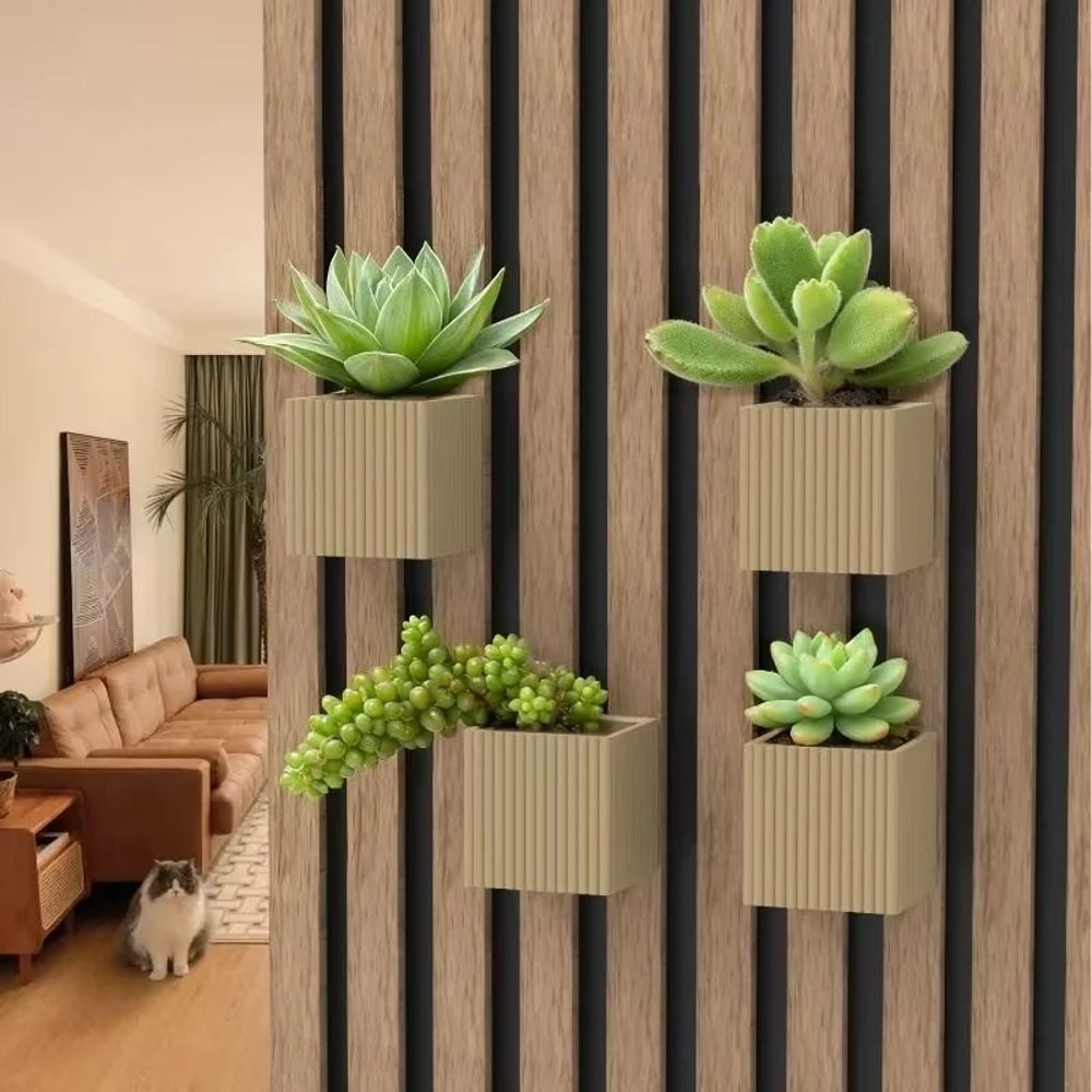 Square Acoustic Panel Shelf Soundproof Panel Rack Wall Plant Display 3