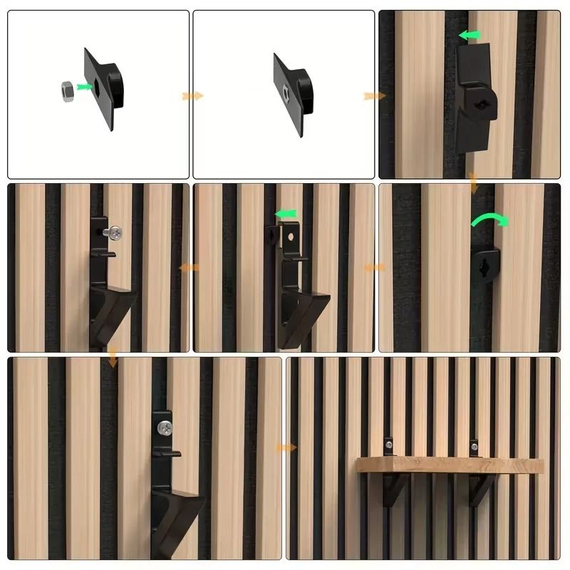 2 Piece Acoustic Panel Brackets No Drill Wall Mount For Foam Panels And Shelves 4