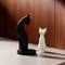 Modern Black White Cat Sculpture Decorative Figurine For Home And Desk 5