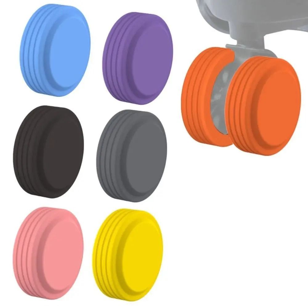 Silent Glide 8 Pcs Silicone Luggage Wheel Covers Set Durable Luggage Wheel Covers For Smooth Quiet 0