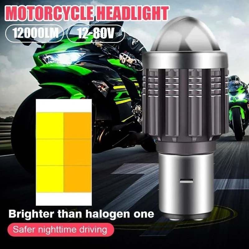 BA20D LED Motorcycle Headlight Bulb Hi Lo Motorbike LED Headlamp Bright Motorcycle Headlight 7