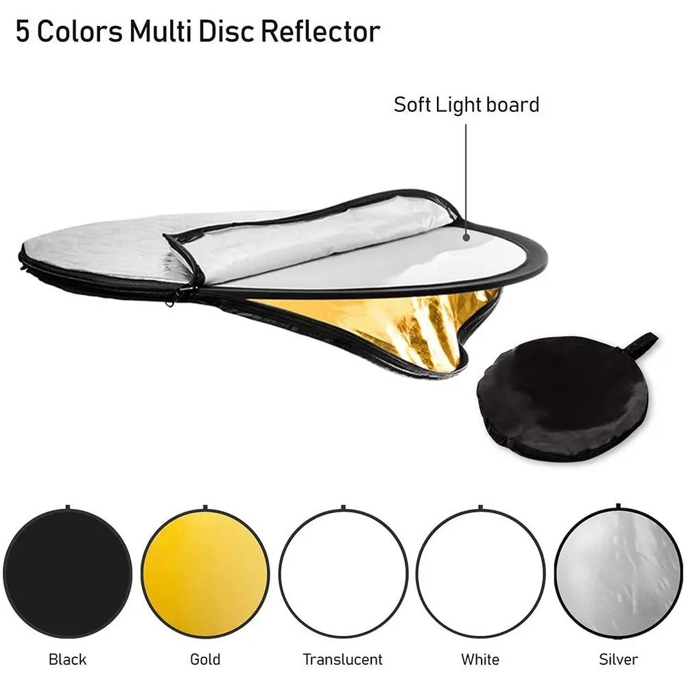 Portable 5 In 1 Photography Light Reflector Collapsible Photo Studio Reflector Disc 8