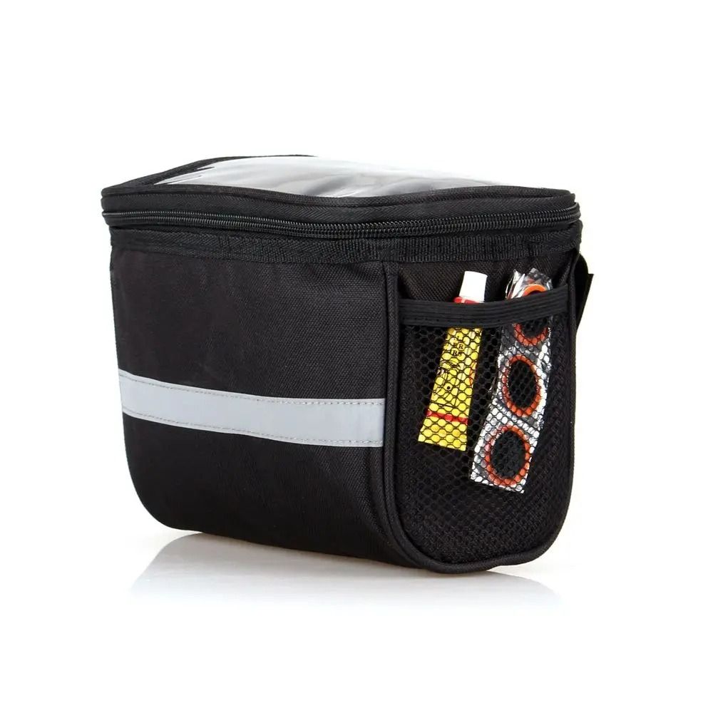 Reflective Bicycle Handlebar Bag Bike Front Storage Pouch Cycling Tube Bag Organizer 1