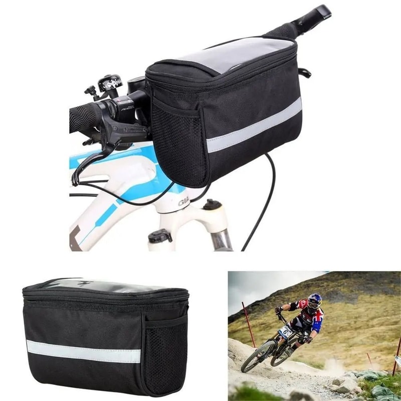 Reflective Bicycle Handlebar Bag Bike Front Storage Pouch Cycling Tube Bag Organizer 5