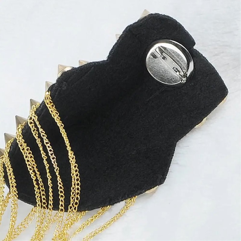 Punk Chain Tassel Shoulder Brooch Metal Epaulet Shoulder Pins Fashion Accessory Set 8