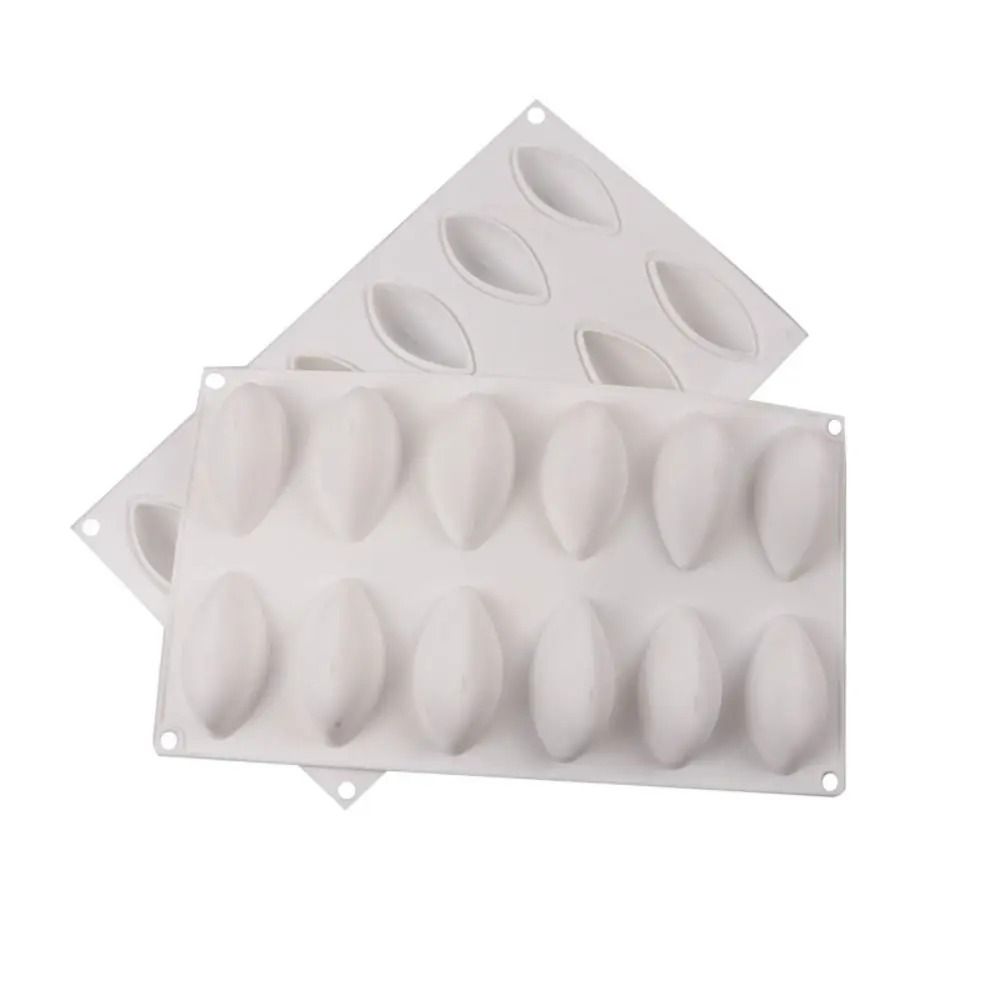 12 Cavity Silicone Cake Mold Quenelle Shape Mousse Cake Mold Fondant Mold Tray 6