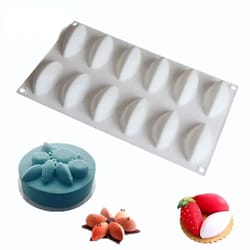 12 cavity silicone cake mold quenelle shape mousse cake mold fondant mold tray