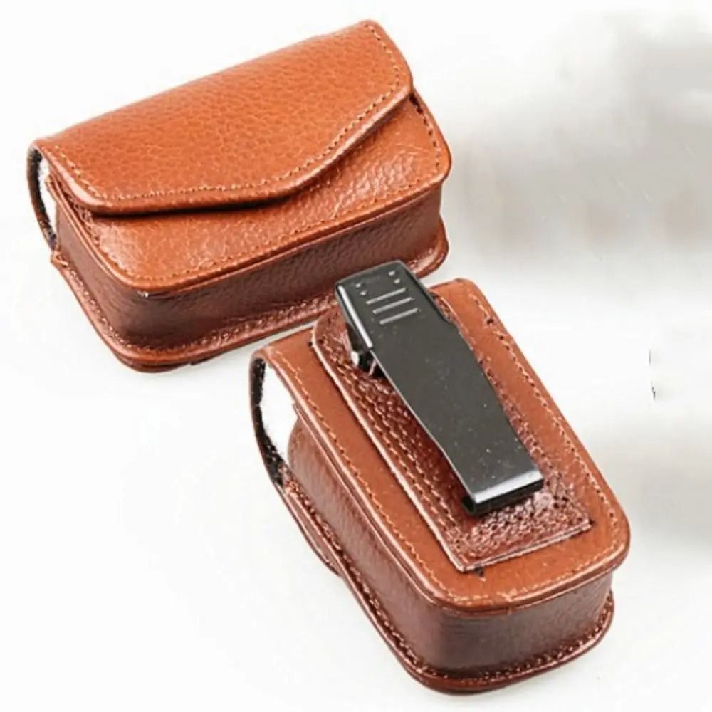 Portable Leather Glasses Case Belt Clip Folding Eyewear Storage Case For Travel 0