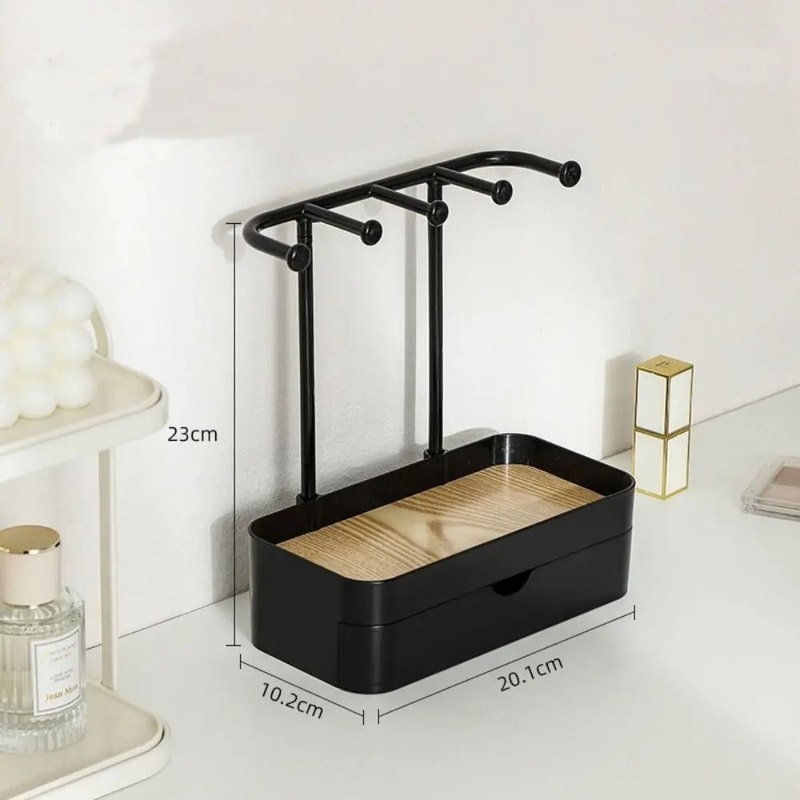 Jewelry Display Rack With Drawer Wooden Base Jewelry Organizer Stand For Earrings And Necklaces 3