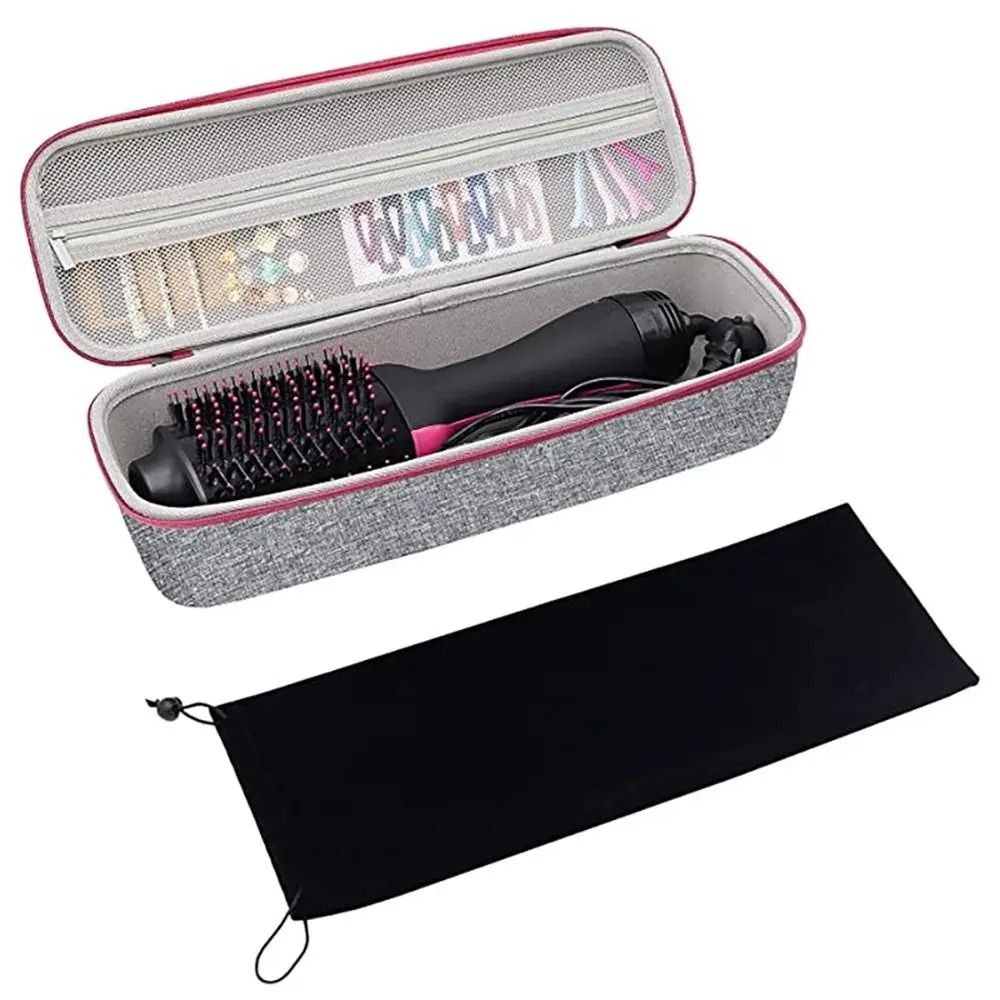 Hard Shell Hair Dryer Brush Travel Case Portable Hot Air Brush Storage Bag Organizer 0