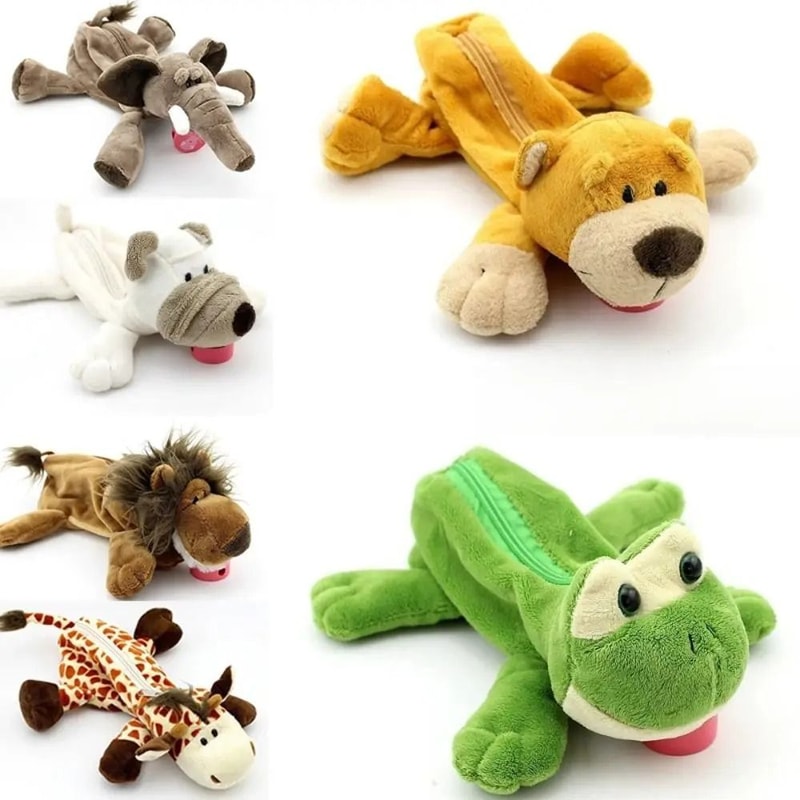 Cute Plush Pencil Case Kawaii Animal Large Capacity Pencil Pouch Storage Bag 11