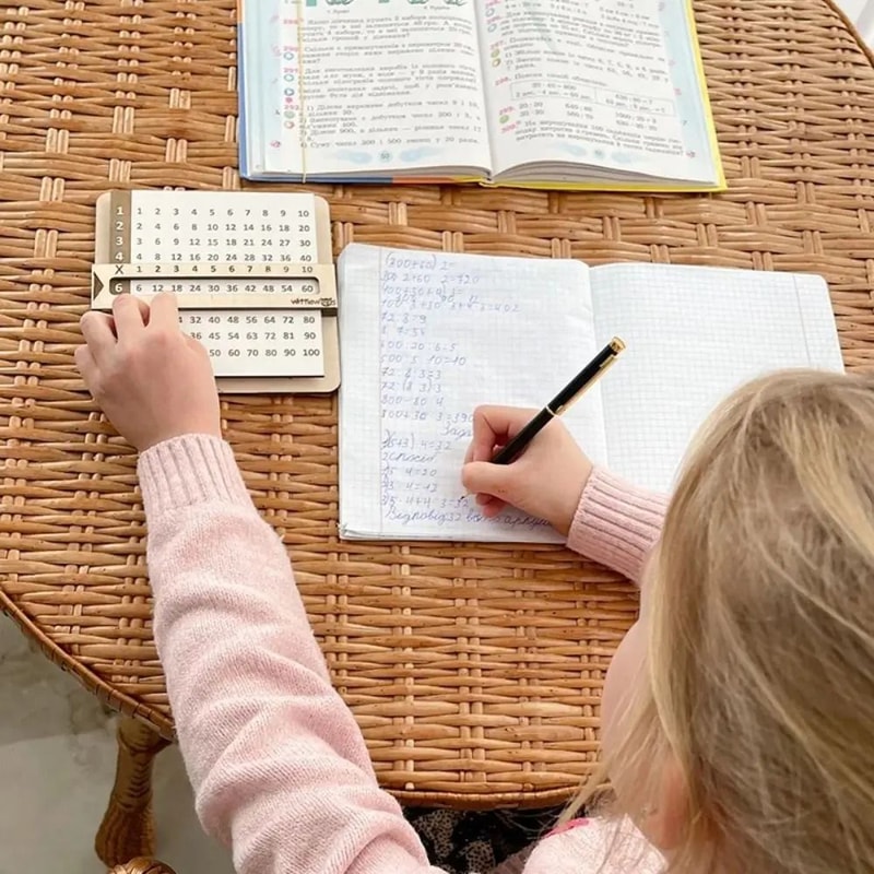 Wooden Montessori Multiplication Table Toy Kids Math Learning Board With Sliding Tiles 1