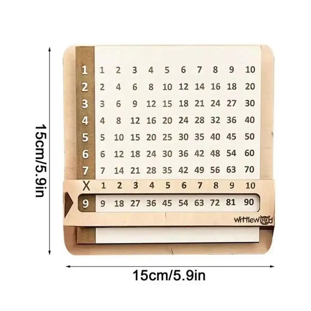 Wooden Montessori Multiplication Table Toy Kids Math Learning Board With Sliding Tiles 2