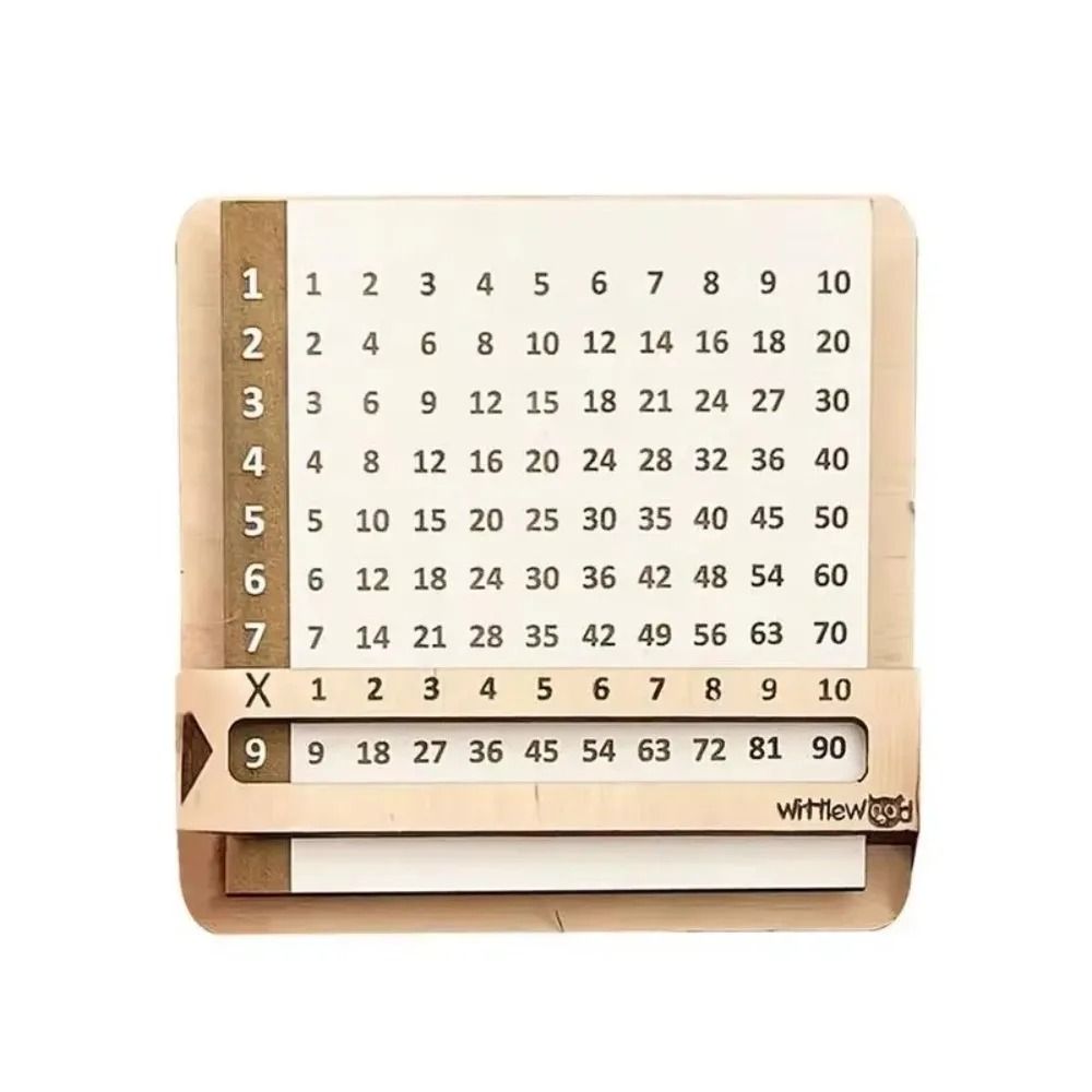Wooden Montessori Multiplication Table Toy Kids Math Learning Board With Sliding Tiles 3