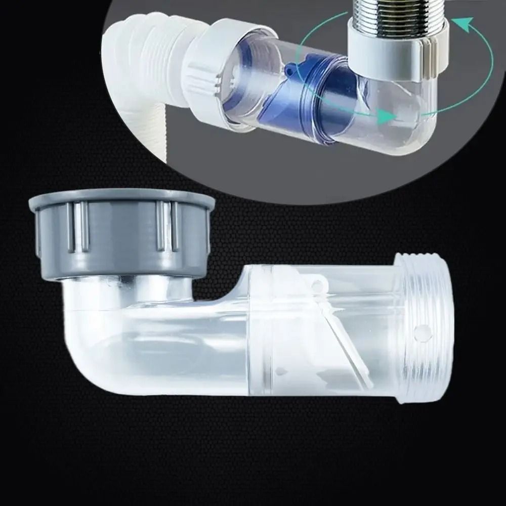 Odor Proof Sink Drain Pipe Kit Curved Kitchen Sink Drainage Pipe With Flexible Connector 1