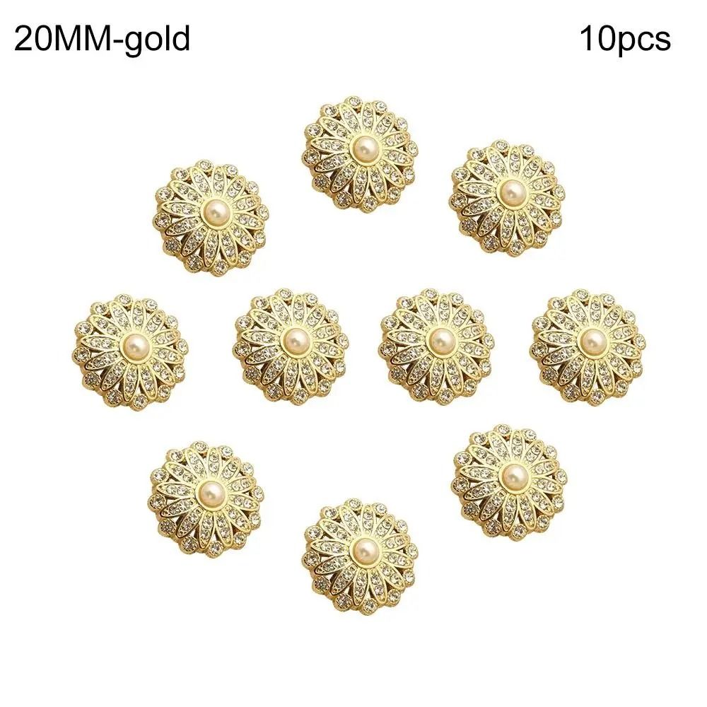 10pcs Retro Metal Pearl Decorative Sewing Buttons DIY Clothing Craft Accessories 6